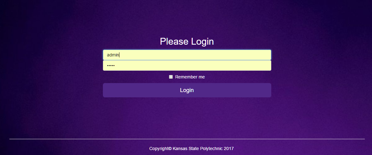 This is the login screen. Using PHP, your UserName and Password must match on 
                                the database for you to log in.  Also uses Sessions to stay logged in, and destroys Session when logged out.  You must Log in to use the systems features.