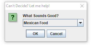Choose from 3 styles of food, American,Mexican, and Chinese